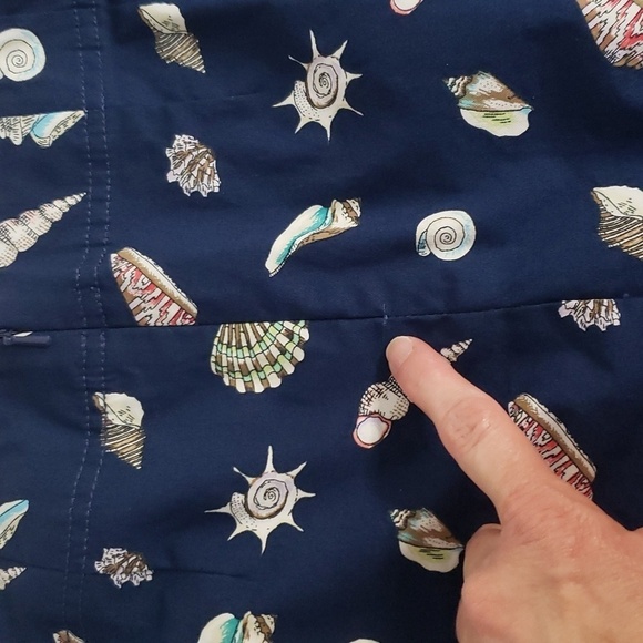 TALBOTS Petites Navy Blue Skirt Women's 4P Seashells Pockets Coastal Preppy - Picture 10 of 11